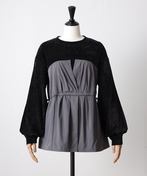 【セール】ビスチェドッキングペプラムベロアトップス(Tシャツ/カットソー)|Floran(フローラン)