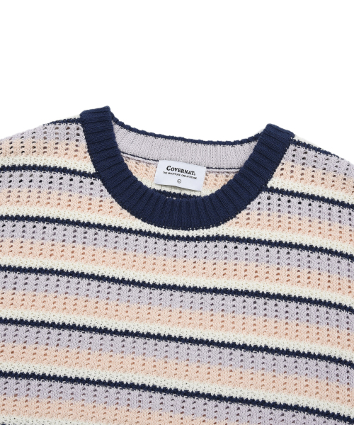 COVERNAT(カバーナット)の「マルチストライプクルーネックニットサーモン(ニット/セーター・レディース・その他・LARGE/MEDIUM/SMALL/X-LARGE)」の3枚目の写真