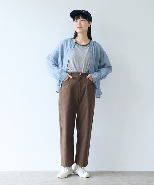 bulle de savon（ビュルデサボン）の「Ramie short ブラウス（シャツ/ブラウス・レディース・ブルーグレー/ブラウン/ミント/オレンジ・FREE）」の9枚目の写真