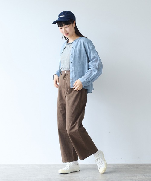 bulle de savon（ビュルデサボン）の「Ramie short ブラウス（シャツ/ブラウス・レディース・ブルーグレー/ブラウン/ミント/オレンジ・FREE）」の10枚目の写真