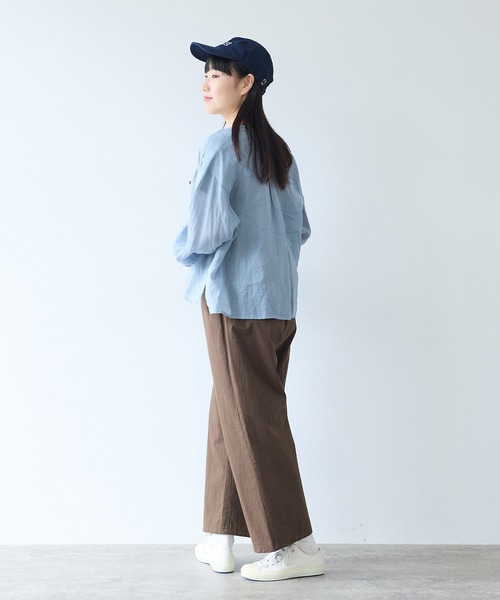 bulle de savon（ビュルデサボン）の「Ramie short ブラウス（シャツ/ブラウス・レディース・ブルーグレー/ブラウン/ミント/オレンジ・FREE）」の11枚目の写真