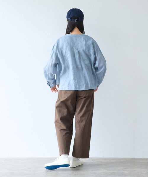 bulle de savon（ビュルデサボン）の「Ramie short ブラウス（シャツ/ブラウス・レディース・ブルーグレー/ブラウン/ミント/オレンジ・FREE）」の12枚目の写真