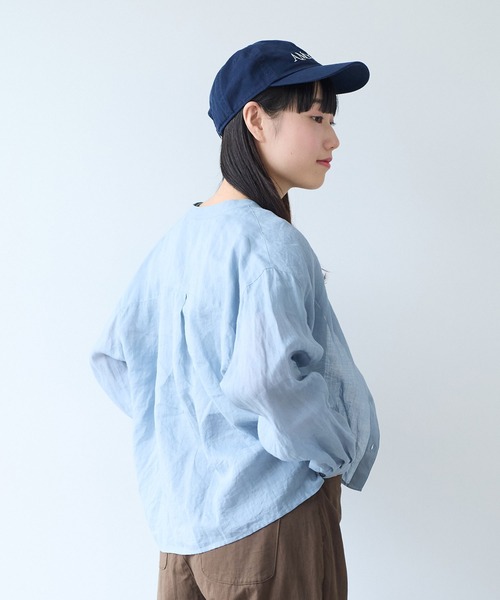 bulle de savon（ビュルデサボン）の「Ramie short ブラウス（シャツ/ブラウス・レディース・ブルーグレー/ブラウン/ミント/オレンジ・FREE）」の7枚目の写真