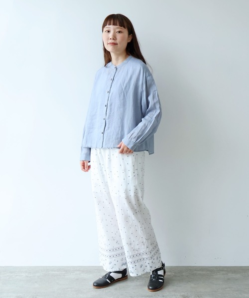 bulle de savon（ビュルデサボン）の「Ramie short ブラウス（シャツ/ブラウス・レディース・ブルーグレー/ブラウン/ミント/オレンジ・FREE）」の21枚目の写真