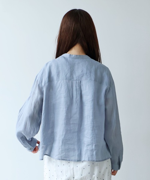 bulle de savon（ビュルデサボン）の「Ramie short ブラウス（シャツ/ブラウス・レディース・ブルーグレー/ブラウン/ミント/オレンジ・FREE）」の16枚目の写真