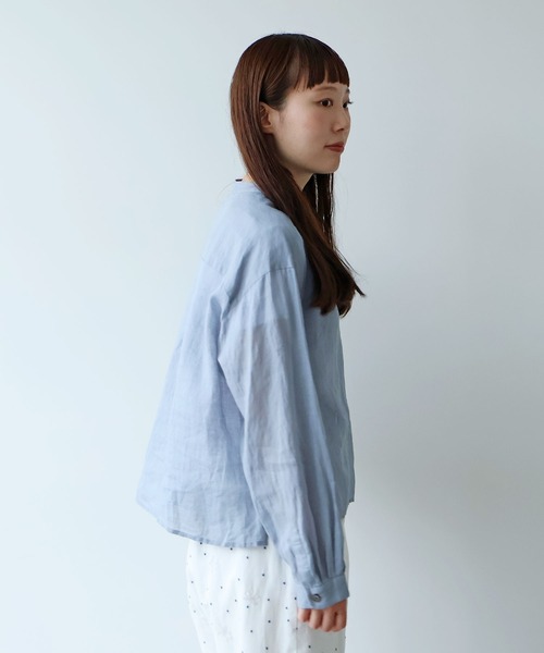 bulle de savon（ビュルデサボン）の「Ramie short ブラウス（シャツ/ブラウス・レディース・ブルーグレー/ブラウン/ミント/オレンジ・FREE）」の17枚目の写真