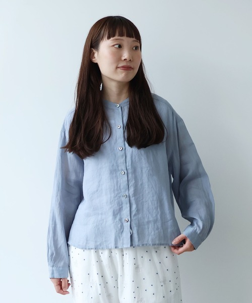 bulle de savon（ビュルデサボン）の「Ramie short ブラウス（シャツ/ブラウス・レディース・ブルーグレー/ブラウン/ミント/オレンジ・FREE）」の18枚目の写真