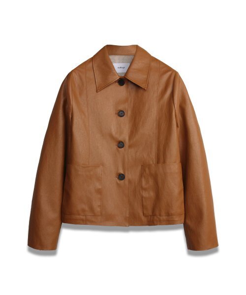 DOFFSEPT(ドフセプト)の「FAUX Leather Two Pocket Jacket in Camel(ライダースジャケット・レディース・その他・FREE)」の2枚目の写真