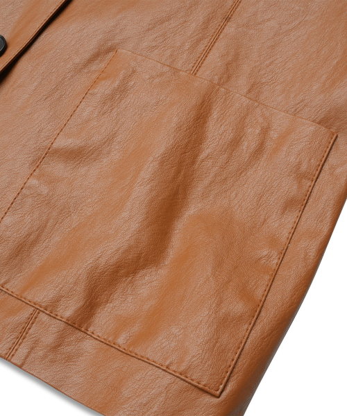 DOFFSEPT(ドフセプト)の「FAUX Leather Two Pocket Jacket in Camel(ライダースジャケット・レディース・その他・FREE)」の5枚目の写真