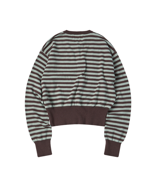 COMONINOZ（コモニノズ）の「W BUTTON STRIPE CARDIGAN [BROWN]（カーディガン/ボレロ・レディース・ブラウン・FREE）」の3枚目の写真