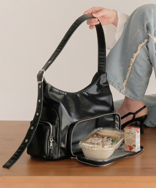 3ポケット保冷ピクニックボブサンバッグ [Leather_Black]