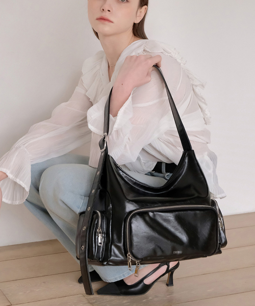 3ポケット保冷ピクニックボブサンバッグ [Leather_Black]（ショルダー 