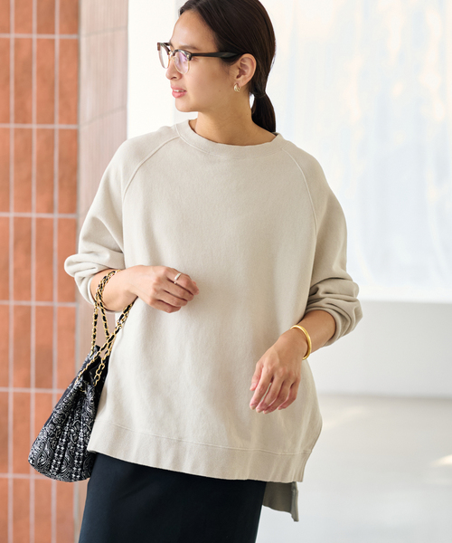 FRAMeWORK（フレームワーク）の「≪WEB限定 / 追加≫ラグランポンチョスエット 2（スウェット・レディース・グレー/ベージュ/スミクロ・FREE）」の11枚目の写真