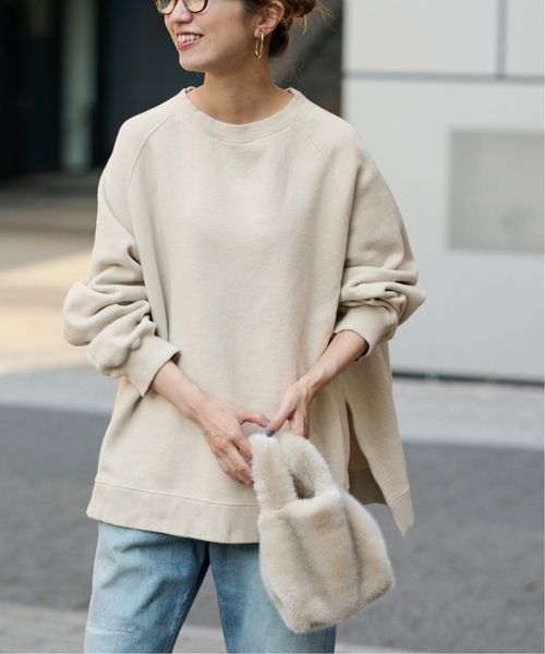 FRAMeWORK（フレームワーク）の「≪WEB限定 / 追加≫ラグランポンチョスエット 2（スウェット・レディース・グレー/ベージュ/スミクロ・FREE）」の4枚目の写真