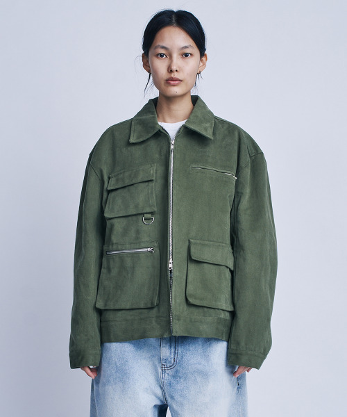 FDR(エフディーアール)の「3D Pocket Detail Work Trucker Jacket_Olive Khaki(デニムジャケット・メンズ・その他・LARGE/MEDIUM)」の2枚目の写真