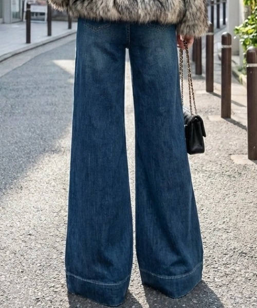 cammie(キャミー)の「ハイウエストバギーデニム(デニムパンツ・レディース・ライトブルー/ブルー・M/L)」の11枚目の写真
