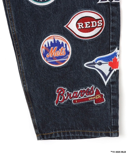 MLB（メジャーリーグベースボール）の「atmos x MLB All Teams Patch Denim Pants / アトモス x MLB チーム パッチ デニム パンツ【SP】（デニムパンツ・メンズ・ブラック/ブルー・XL/L/M）」の12枚目の写真