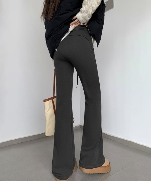 Miniministore(ミニミニストア)の「スウェットパンツ 裏起毛フレアパンツ美脚(スウェットパンツ・レディース・チャコールグレー/グレー/ライトグレー/ブラック・FREE)」の3枚目の写真