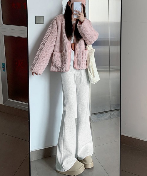 Miniministore(ミニミニストア)の「スウェットパンツ 裏起毛フレアパンツ美脚(スウェットパンツ・レディース・チャコールグレー/グレー/ライトグレー/ブラック・FREE)」の14枚目の写真