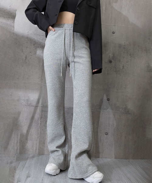 Miniministore(ミニミニストア)の「スウェットパンツ 裏起毛フレアパンツ美脚(スウェットパンツ・レディース・チャコールグレー/グレー/ライトグレー/ブラック・FREE)」の18枚目の写真