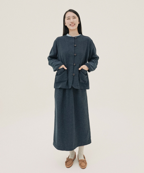 CHIQUITA(チキータ)の「ダブルコットンミディロングスカートネイビー250815NV(スカート・レディース・その他・SMALL/MEDIUM)」の2枚目の写真