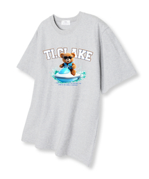 ジェットスキーベア 半袖Tシャツ ライトグレー