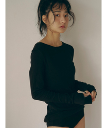 SOOPUI（スープイ）の「Breeze organic cotton long tee in black（Tシャツ/カットソー）」
