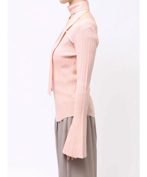 LAGUNAMOON(ラグナムーン)の「ボウタイアシンメトリーネックニットプルオーバー(ニット/セーター・レディース・アイボリー/ピンク/ブラック・FREE)」の6枚目の写真