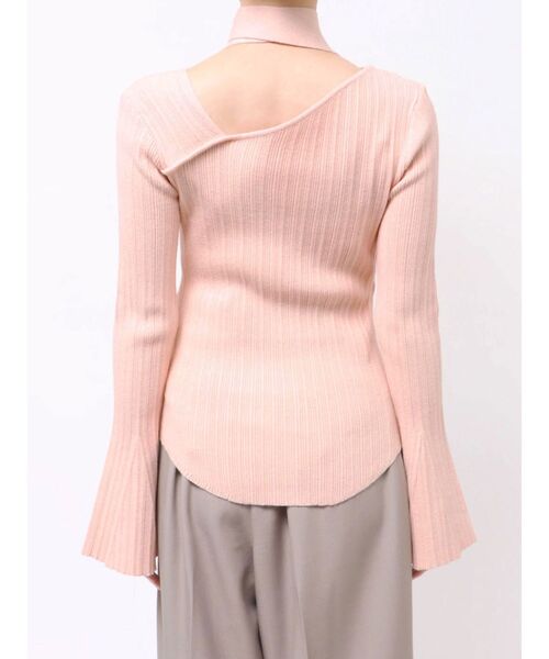 LAGUNAMOON(ラグナムーン)の「ボウタイアシンメトリーネックニットプルオーバー(ニット/セーター・レディース・アイボリー/ピンク/ブラック・FREE)」の7枚目の写真