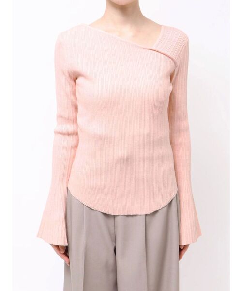 LAGUNAMOON(ラグナムーン)の「ボウタイアシンメトリーネックニットプルオーバー(ニット/セーター・レディース・アイボリー/ピンク/ブラック・FREE)」の12枚目の写真