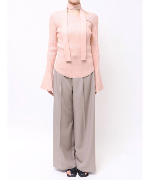 LAGUNAMOON(ラグナムーン)の「ボウタイアシンメトリーネックニットプルオーバー(ニット/セーター・レディース・アイボリー/ピンク/ブラック・FREE)」の13枚目の写真