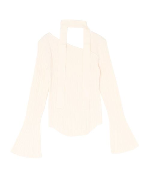 LAGUNAMOON(ラグナムーン)の「ボウタイアシンメトリーネックニットプルオーバー(ニット/セーター・レディース・アイボリー/ピンク/ブラック・FREE)」の20枚目の写真