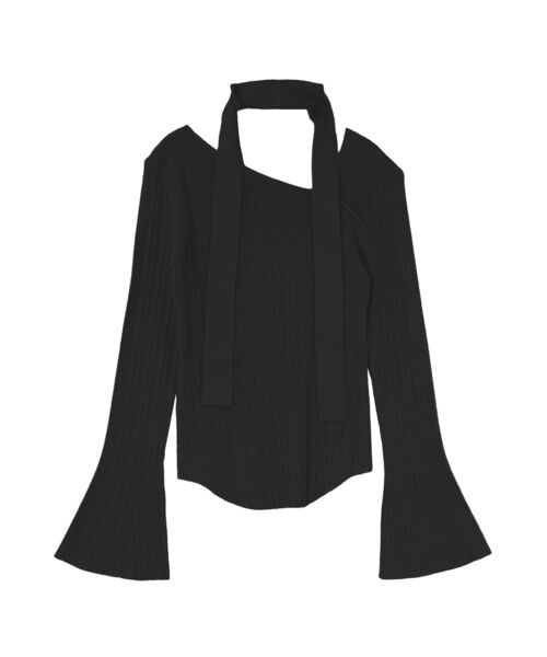 LAGUNAMOON(ラグナムーン)の「ボウタイアシンメトリーネックニットプルオーバー(ニット/セーター・レディース・アイボリー/ピンク/ブラック・FREE)」の21枚目の写真