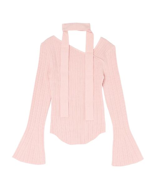 LAGUNAMOON(ラグナムーン)の「ボウタイアシンメトリーネックニットプルオーバー(ニット/セーター・レディース・アイボリー/ピンク/ブラック・FREE)」の22枚目の写真