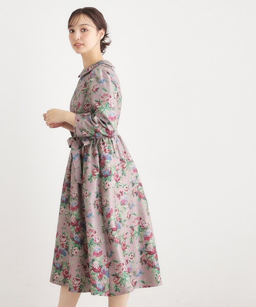 LAURA ASHLEY(ローラアシュレイ)の「【WEB限定/9分袖/M_LL 3サイズ】ペンブリー柄 シャンタンワンピース(ワンピース・レディース・パープル系1/ピンク系・40/38/42)」の7枚目の写真