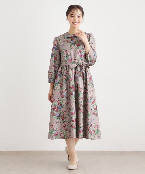 LAURA ASHLEY(ローラアシュレイ)の「【WEB限定/9分袖/M_LL 3サイズ】ペンブリー柄 シャンタンワンピース(ワンピース・レディース・パープル系1/ピンク系・40/38/42)」の8枚目の写真