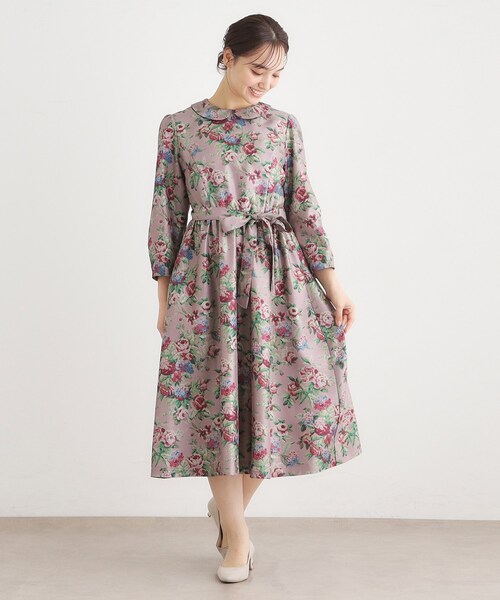 LAURA ASHLEY(ローラアシュレイ)の「【WEB限定/9分袖/M_LL 3サイズ】ペンブリー柄 シャンタンワンピース(ワンピース・レディース・パープル系1/ピンク系・40/38/42)」の9枚目の写真