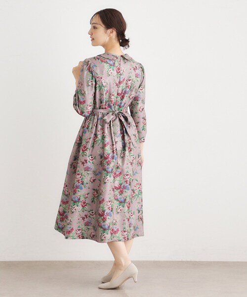 LAURA ASHLEY(ローラアシュレイ)の「【WEB限定/9分袖/M_LL 3サイズ】ペンブリー柄 シャンタンワンピース(ワンピース・レディース・パープル系1/ピンク系・40/38/42)」の10枚目の写真