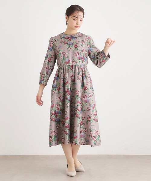 LAURA ASHLEY(ローラアシュレイ)の「【WEB限定/9分袖/M_LL 3サイズ】ペンブリー柄 シャンタンワンピース(ワンピース・レディース・パープル系1/ピンク系・40/38/42)」の12枚目の写真