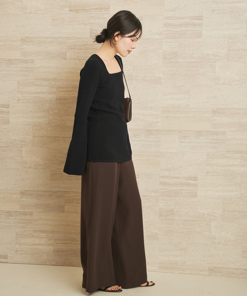 plage（プラージュ）の「Noil silk Square ニット（ニット/セーター・レディース・アイボリー/ブラック・FREE）」の6枚目の写真