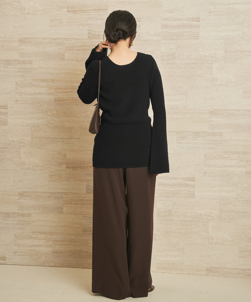 plage（プラージュ）の「Noil silk Square ニット（ニット/セーター・レディース・アイボリー/ブラック・FREE）」の7枚目の写真