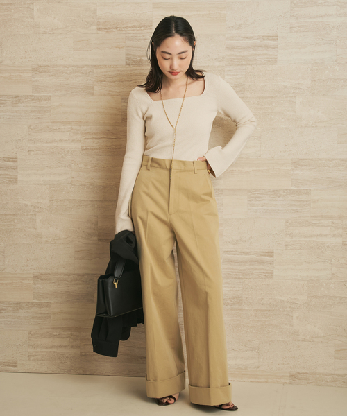 plage（プラージュ）の「Noil silk Square ニット（ニット/セーター・レディース・アイボリー/ブラック・FREE）」の12枚目の写真