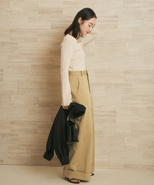 plage（プラージュ）の「Noil silk Square ニット（ニット/セーター・レディース・アイボリー/ブラック・FREE）」の13枚目の写真