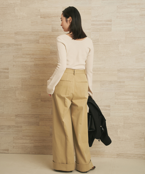 plage（プラージュ）の「Noil silk Square ニット（ニット/セーター・レディース・アイボリー/ブラック・FREE）」の14枚目の写真