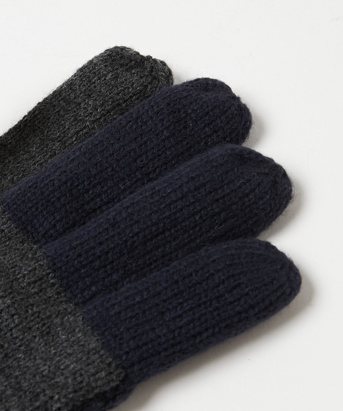 KATHARINE HAMNETT LONDON （キャサリンハムネットロンドン）の「KATHARINE HAMNETT LONDON/キャサリンハムネットロンドン クレイジーパターン手袋（タッチパネル対応）KHM-3025（手袋・メンズ・ネイビー/ブラック・FREE）」の7枚目の写真