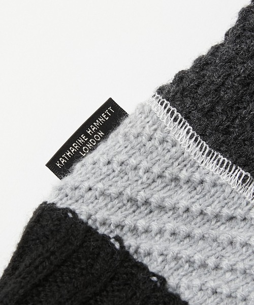KATHARINE HAMNETT LONDON （キャサリンハムネットロンドン）の「KATHARINE HAMNETT LONDON/キャサリンハムネットロンドン クレイジーパターン手袋（タッチパネル対応）KHM-3025（手袋・メンズ・ネイビー/ブラック・FREE）」の12枚目の写真