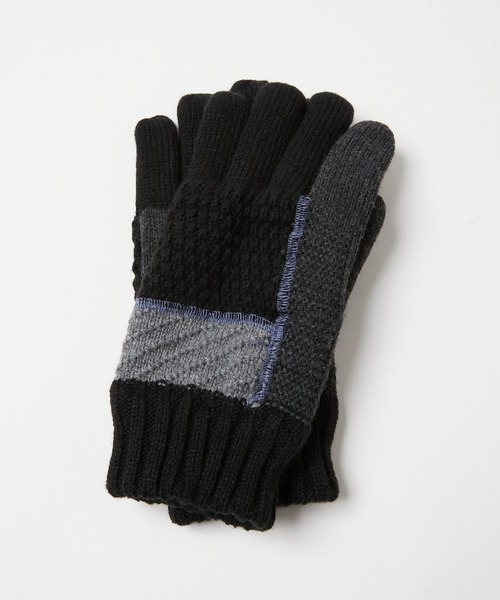 KATHARINE HAMNETT LONDON （キャサリンハムネットロンドン）の「KATHARINE HAMNETT LONDON/キャサリンハムネットロンドン クレイジーパターン手袋（タッチパネル対応）KHM-3025（手袋・メンズ・ネイビー/ブラック・FREE）」の15枚目の写真