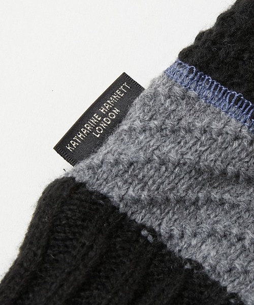 KATHARINE HAMNETT LONDON （キャサリンハムネットロンドン）の「KATHARINE HAMNETT LONDON/キャサリンハムネットロンドン クレイジーパターン手袋（タッチパネル対応）KHM-3025（手袋・メンズ・ネイビー/ブラック・FREE）」の17枚目の写真