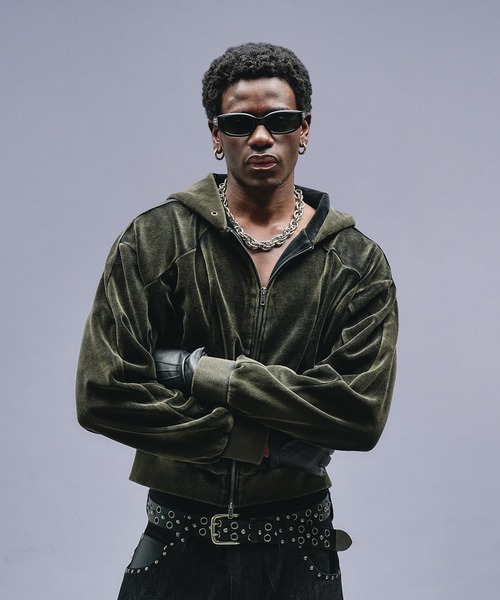 ANDER HUNK（アンダーハンク）の「Velours Short Zip-up Parker / ベロアショートジップアップパーカー（パーカー・メンズ・その他/ブラック・LARGE/MEDIUM）」の17枚目の写真