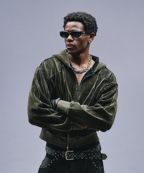 ANDER HUNK（アンダーハンク）の「Velours Short Zip-up Parker / ベロアショートジップアップパーカー（パーカー・メンズ・その他/ブラック・LARGE/MEDIUM）」の18枚目の写真